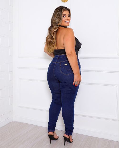 Calça Jeans Skinny Feminina Plus Size 25134 Amaciado