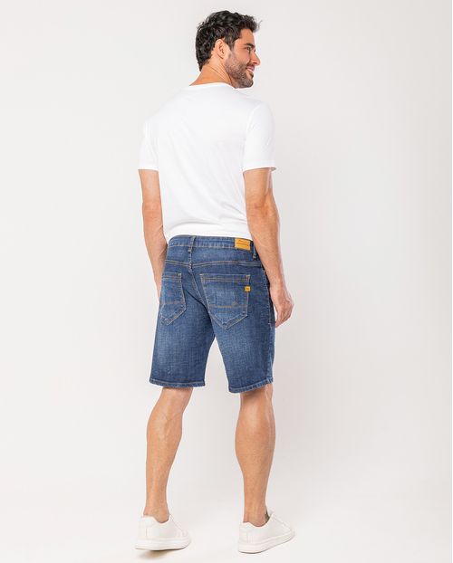 Bermuda Jeans Slim Fit Masculina 25097 Escura