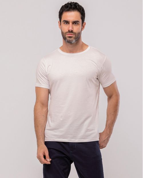 Camiseta de Algodão Egípcio Masculina Básica 80083
 Off White