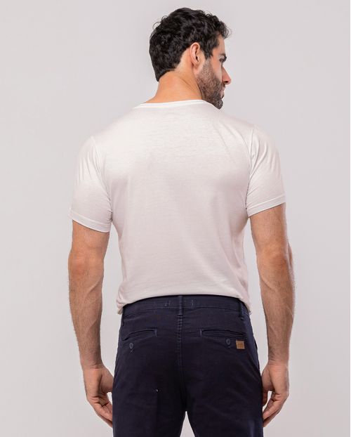 Camiseta de Algodão Egípcio Masculina Básica 80083
 Off White