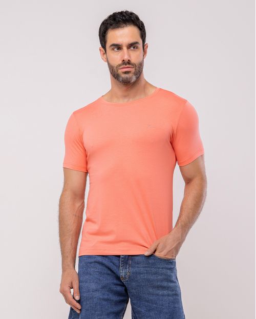 Camiseta de Algodão Egípcio Masculina Básica 80083
 Salmao