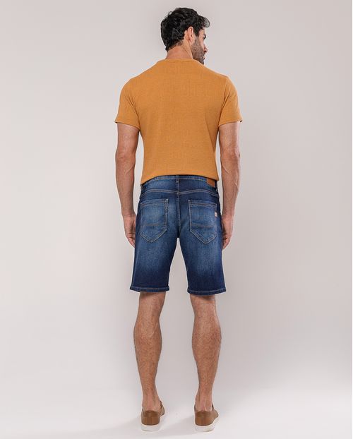 Bermuda Jeans Slim Fit Masculina 25154 Escura