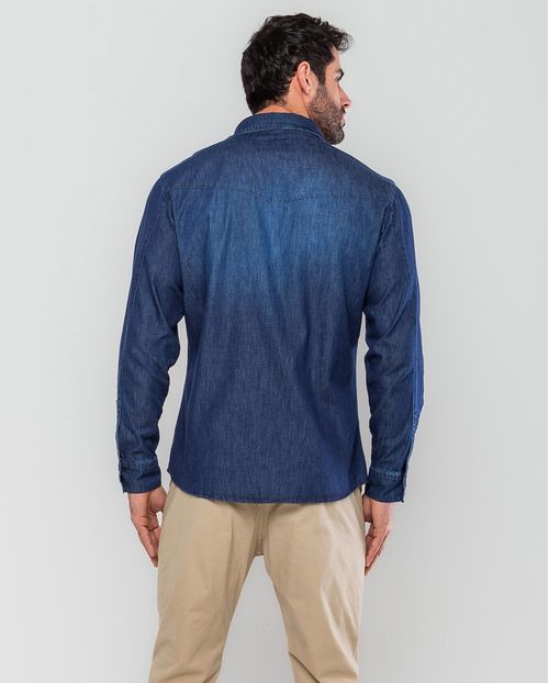 Camisa Jeans Masculina 24697 Escura